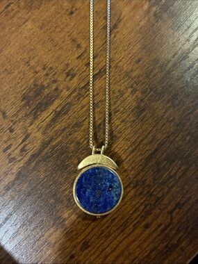 Pendant Necklace with Blue Lapis Stone